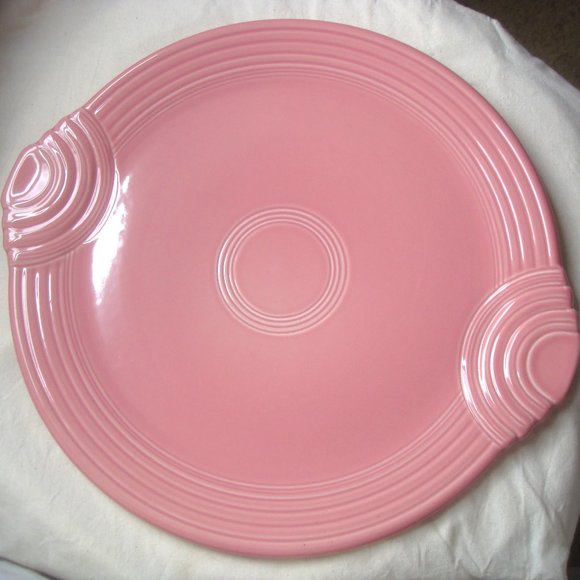 FIESTA Cake Plate Platter ROSE - Picture 1 of 5